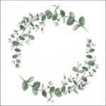 Ambiente Eucalyptus Branch White papírszalvéta 33x33cm, 20db-os