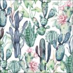 Ambiente Watercolour Cacti papírszalvéta 33x33cm, 20db-os