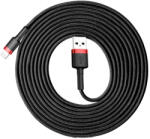 Baseus Cablu de Date Compatibil cu Mufa Lightning / Compatibila cu iPhone, QC3.0, 2A, 3M, Baseus Cafule Durable Nylon, Rosu / Negru