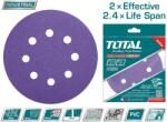 TOTAL Disc hartie abraziva 150mm, P60, P80, P120, P150, P180, P240, Total TAC73150102 (TAC73150102)