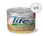 Life Pet Care Le Ricette nedves macskaeledel, csirke, máj és sárgarépa, 4 x 150 g