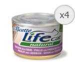 Life Pet Care Le Ricette nedves macskaeledel, csirke, sonka és borsó, 4 x 150 g