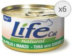 Life Pet Care nedves macskaeledel, tonhal, csirke és marha, 6 x 85 g