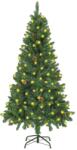 vidaXL Brad de Crăciun artificial cu LED-uri&conuri pin, verde, 150 cm (3077743)