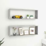vidaXL Rafturi de perete cub, 2 buc. , gri beton, 80x15x26, 5 cm, PAL (807118) Raft