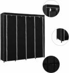 vidaXL Șifonier cu 4 compartimente, negru, 175 x 45 x 170 cm (282445) Garderoba