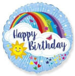  Szülinapi lufi 18" 45cm Happy Birthday, Szivárvány (LUFI549801)