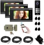 MMD Kit VideoInterfon Smart Mentor SYKT006 WiFi 3xMonitor Interfon Yala acces 3 locatii 7" HD 2MP 6cCard Acces MicroSD InfraRed Senzor de miscare (MMDSYKT006-83485)