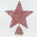 EUROLAMP rózsaszín karácsonyi csillag fára flitterekkel, 25, 4 cm, 1 db (600-40966)