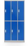 Jan Nowak® IGOR 946 | Fém öltözőszekrény szürke-kék 6 rekeszes - lapraszerelt (946)