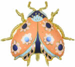 PartyDeco S. r. o Katica bogár, virágos 87*75 cm, fólia lufi