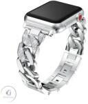 Luxury Apple Watch szíj 38/ 40/ 41 mm Luxury V3 fém- ezüst (OS-0041)
