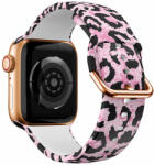 Utángyártott Apple Watch szíj 38/ 40/ 41 mm szilikon rózsaszín leopárd (OS-0092)