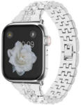 Luxury Apple Watch szíj (38/40/41/42mm(Series 10), Luxury rozsdamentes acél -ezüst (OS-0353)