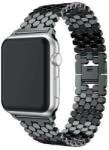 Utángyártott Apple Watch szíj 42/ 44/ 45/ 49 mm, rozsdamentes acél, méhsejt mintás, fekete (OS-0341)