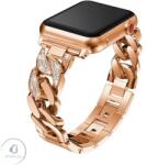 Luxury Apple Watch szíj (38/40/41/42mm(Series 10) Luxury V3 fém - rosegold (OS-0042)