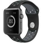 Utángyártott Apple Watch Sport szilikon óraszíj (38/40/41/42mm(Series 10), (M/L méret) fekete-szürke (OS-0030)