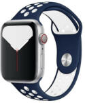 Utángyártott Apple Watch Sport szilikon óraszíj 42/ 44/ 45/ 49 mm, kék-fehér (OS-0270)
