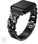 Luxury Apple Watch szíj (38/40/41/42mm(Series 10) Luxury V3 fém - fekete (OS-0040)