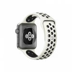 Utángyártott Apple Watch Sport szilikon óraszíj 42/ 44/ 45/ 46 /49 mm, szürke-fekete (OS-0268)