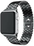 Utángyártott Apple Watch szíj (38/40/41/42mm(Series 10), rozsdamentes acél méhsejt - fekete (OS-0340)