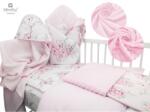 MimiNu by Kieczmerski MimiNu, Bujori, set pentru bebelusi, roz, 90x120 cm Lenjerii de pat bebelusi‎, patura bebelusi