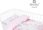 MimiNu by Kieczmerski MimiNu, Bujori, set lenjerie de pat single, roz, 100x135 cm Lenjerii de pat bebelusi‎, patura bebelusi