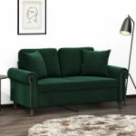 vidaXL Perne decorative, 2 buc. , verde închis, 40x40 cm, catifea (349487)