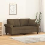 vidaXL Canapea cu 2 locuri cu perne&pernuțe maro 140 cm textil (3153244) Canapea