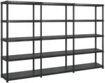 vidaXL Raft de depozitare 5 niveluri negru 274, 5x45, 7x185 cm, plastic (3059858) Raft