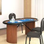 vidaXL Masă de poker, 10 jucători, albastru, 160x80x75 cm (80409)