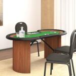 vidaXL Masă de poker 10 jucători, tavă jetoane, verde, 160x80x75 cm (80406)