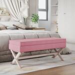 vidaXL Taburet de depozitare, roz, 110x45x49 cm, catifea (344527)