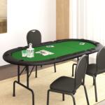 vidaXL Masă de poker pliabilă, 10 jucători, verde, 206x106x75 cm (80402)