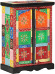 vidaXL Servantă pictată manual cu uși 53x30x75 cm, lemn masiv de mango (350681) Comoda