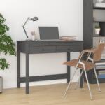 vidaXL Birou cu sertare, gri, 100x50x78 cm, lemn masiv de pin (824645)