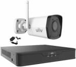 Uniview Sistem supraveghere video 1 camera IP Wi-Fi 2MP Smart IR 30m, 2.8mm, Microfon, NVR 4 canale 4K UNV, accesorii SafetyGuard Surveillance