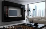 Prince Concept 28 nappali bútor szett magasfényű fekete (273cm) (5905528000967)