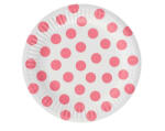 Godan Pink Polka Dot, Pöttyös papírtányér 6 db-os 18 cm MLG156485