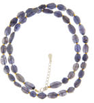  Colier din Iolit Natural Oval Fatetat - 6-10 x 5-6 mm - Accesorii Gold Filled - Argint 925