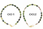  Bratara Turmalina Verde Naturala Ovala 6-7 x 4 mm - Diametru 56 mm - Accesorii Gold Filled - 1 Buc