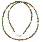  Colier din Turcoaz de Arizona Natural Rondel Fatetat - 2-5 x 3 mm - Accesorii Argint 925 - GF