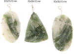  Pandantiv Cuart cu Turmalina Verde Druzy Natural cu Argint 925 - 52-63 x 27-30 x 10-12 mm - 1 Buc