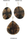  Pandantiv Andaluzit Natural cu Argint 925 - 45-47 x 25-33 x 4-7 mm - 1 Buc