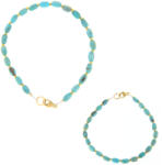  Bratara Turcoaz de Nepal Rotund Fatetat 2-4 mm - Diametru 54-58 mm - Accesorii Gold Filled - 1 Buc