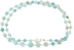  Colier din Milky Larimar Naural Margele Rotunde - 6-11 mm - Accesorii Argint 925