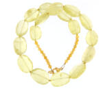  Colier din Cuart Lemon Natural Neregulat Fatetat - 17-22 x 14-17 mm - Accesorii Gold Filled - 1 Buc