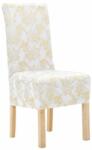 VidaXL Huse de scaun elastice drepte, 6 buc. , alb cu imprimeu auriu (133574) - izocor