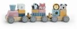 Viga Toys - Jucarie pentru sortat si stivuit Trenulet modular , PolarB , Cu animale (44015)