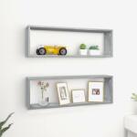vidaXL Rafturi de perete cub, 2 buc. , gri sonoma, 80x15x26, 5 cm, lemn (815918) Raft